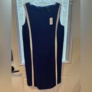 Banana Republic Navy and Cream Midi Dress NWT